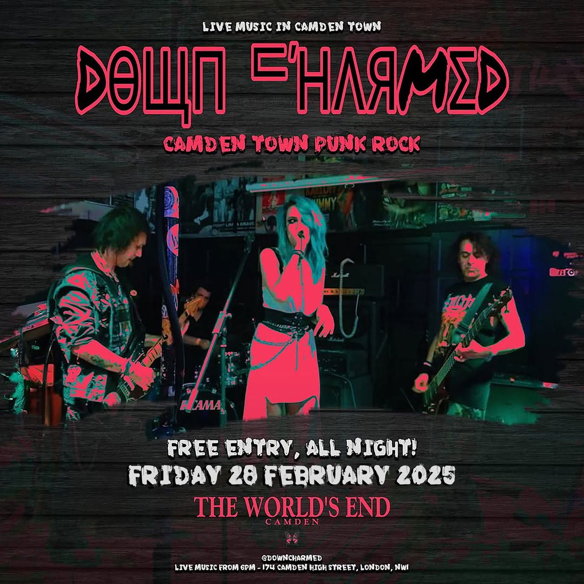 Worlds End Camden (@worldsendcamden) on Twitter photo Camden Town punks <a href="/DownCharmed/">Down Charmed</a> bring their fired up set to @WorldsEndCamden, for a FREE ENTRY show on Friday 28th February ๐ฅโก๏ธ SEE YOU AT THE BAR!! ๐ค
๐ facebook.com/downcharmed
๐ instagram.com/downcharmed
๐ซ FREE ENTRY tickets โฝ link.dice.fm/D4220d648728 Camden Town punks <a href="/DownCharmed/">Down Charmed</a> bring their fired up set to @WorldsEndCamden, for a FREE ENTRY show on Friday 28th February ๐ฅโก๏ธ SEE YOU AT THE BAR!! ๐ค
๐ facebook.com/downcharmed
๐ instagram.com/downcharmed
๐ซ FREE ENTRY tickets โฝ link.dice.fm/D4220d648728