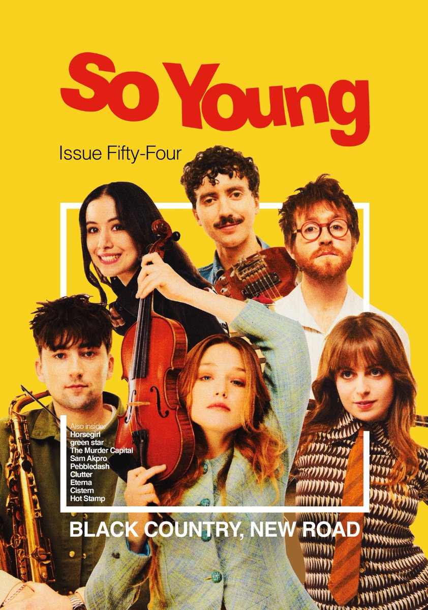 So Young Magazine (@soyoungmagazine) on Twitter photo NEW ISSUE OUT NOW 🗞️
Featuring...
<a href="/BCNRband/">BlackCountry,NewRoad</a>
<a href="/musichorsegirl/">Horsegirl</a>
<a href="/MurderCapital_/">The Murder Capital</a>
<a href="/Sam_Akpro/">Sam Akpro</a>
Clutter
Eterna
green star
Hot Stamp
Cistern
Pebbledash & more
shop.soyoungmagazine.com NEW ISSUE OUT NOW 🗞️
Featuring...
<a href="/BCNRband/">BlackCountry,NewRoad</a>
<a href="/musichorsegirl/">Horsegirl</a>
<a href="/MurderCapital_/">The Murder Capital</a>
<a href="/Sam_Akpro/">Sam Akpro</a>
Clutter
Eterna
green star
Hot Stamp
Cistern
Pebbledash & more
shop.soyoungmagazine.com