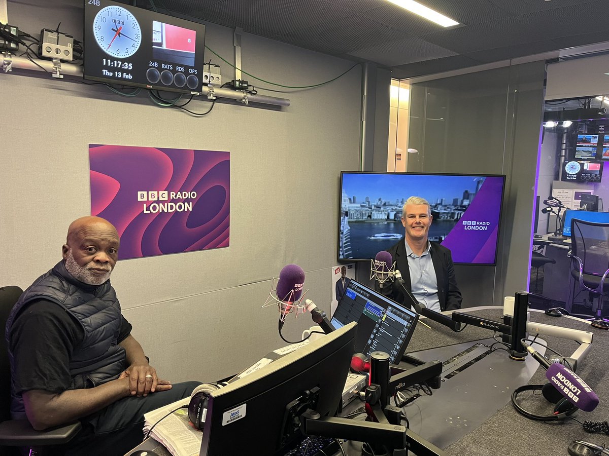 Susana Mendonça (@susana_mendonca) on Twitter photo This morning we are speaking to the new leader of Barking & Dagenham Council <a href="/dominiclbbd/">Dominic Twomey</a> for our Meet the Leader Hotseat.
He’s in the studio now.
If you have a question call us on 08007312000
<a href="/BBCRadioLondon/">BBC Radio London</a>
<a href="/BBCLondonNews/">BBC London</a> This morning we are speaking to the new leader of Barking & Dagenham Council <a href="/dominiclbbd/">Dominic Twomey</a> for our Meet the Leader Hotseat.
He’s in the studio now.
If you have a question call us on 08007312000
<a href="/BBCRadioLondon/">BBC Radio London</a>
<a href="/BBCLondonNews/">BBC London</a>