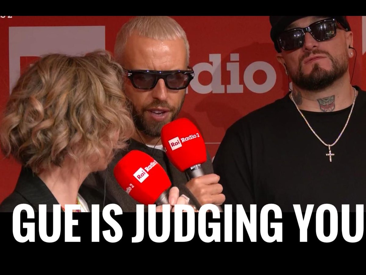 Diletta Parlangeli (@dile) on Twitter photo Mentre parli con <a href="/shablo/">Helle Frischknecht</a> o fai altro, Watch out and be careful: @therealgue is judging you. Adoro tutto: #lamiaparola riporta un flow che Sa di old school, ma parla a tutti. #sanremo2025 #gueisjudgingyou #bimbedigue #rap
@rairadio2 #rairadio2 Mentre parli con <a href="/shablo/">Helle Frischknecht</a> o fai altro, Watch out and be careful: @therealgue is judging you. Adoro tutto: #lamiaparola riporta un flow che Sa di old school, ma parla a tutti. #sanremo2025 #gueisjudgingyou #bimbedigue #rap
@rairadio2 #rairadio2