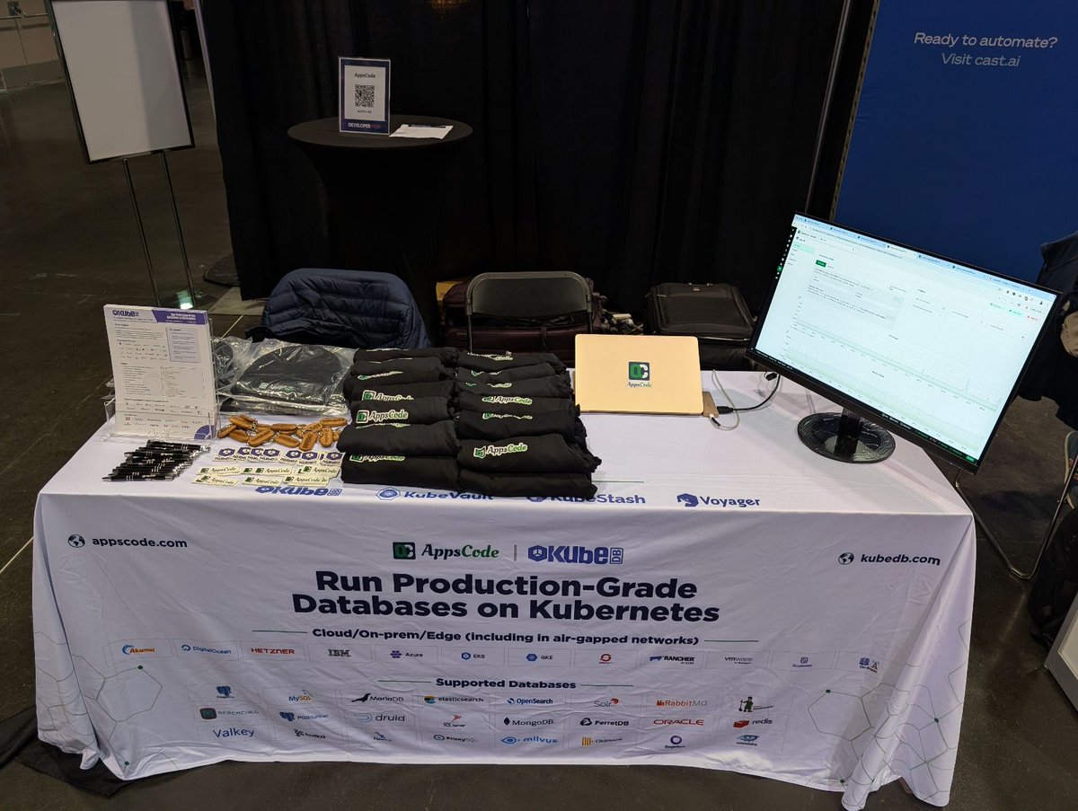 AppsCodeHQ's tweet image. 🚀 Team AppsCode is now at DeveloperWeek 2025 in Santa Clara, CA!
Explore how .@KubeDB simplifies database operations with automation, scalability, and security. Visit our booth for live demos and expert insights!
#DeveloperWeek2025 #KubeDB #AppsCode #Kubernetes