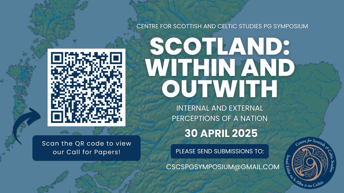 📢Call for Papers! We are delighted to announce that the Centre's Postgraduate Conference will take place on 30 April 2025 (more details to follow). Deadline for submissions: 7 March 2025. Scan the QR code or click the link here for submission details: scotlit-iassl.org/wp-content/upl…