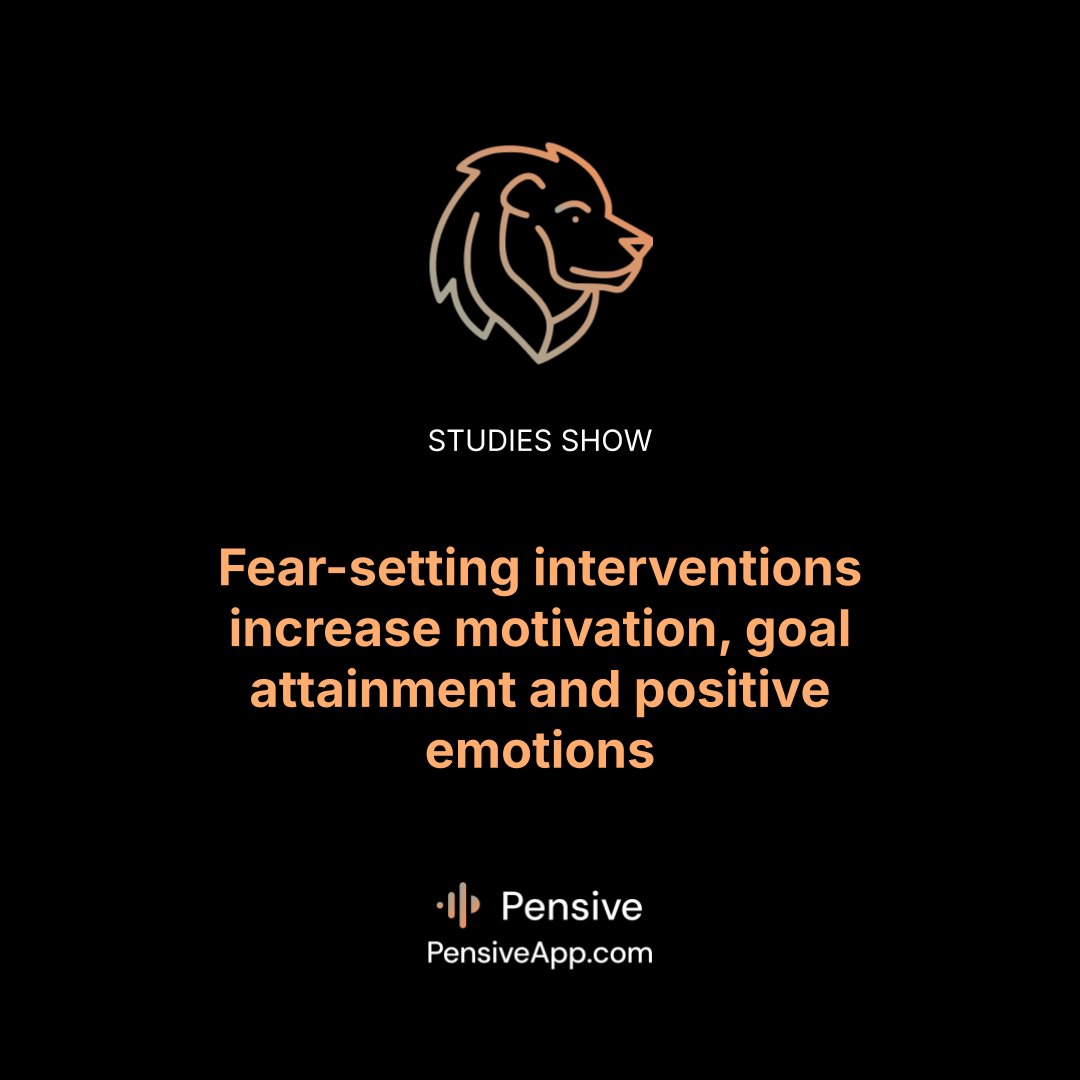 🦁 Conquer Your Fears

Studies show that fear-setting interventions can increase motivation, goal attainment, and positive emotions. Take control with Pensive’s fear-setting exercises.

#PensiveApp #FearSetting