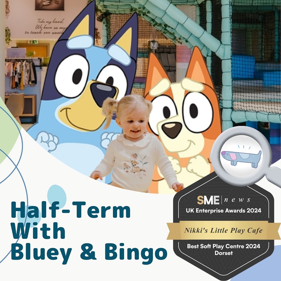 Bluey &amp; Bingo will be making a special visit to Nikki’s Little Play Cafe during half term! To book, please visit the website here: nikkislittleplaycafe.co.uk