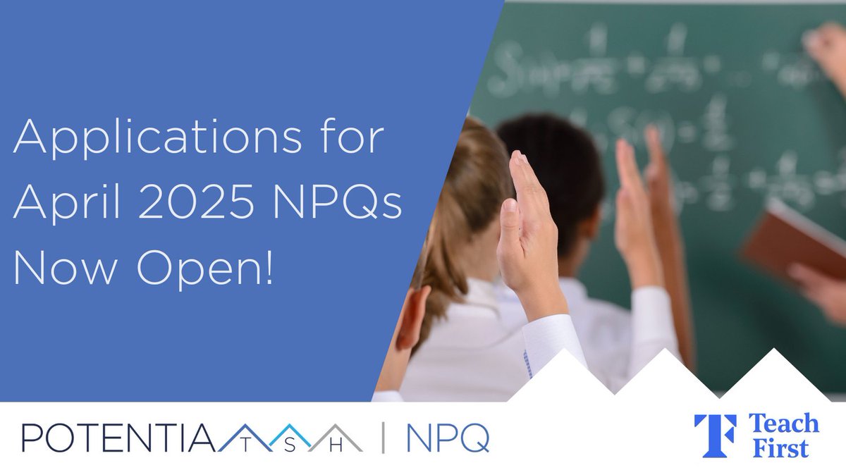 The DfE application window is open to apply for an NPQ using …ional-qualifications.education.gov.uk 

Choose Teach First as your provider and then complete our application form forms.gle/MtSAJGJs3x53jw…