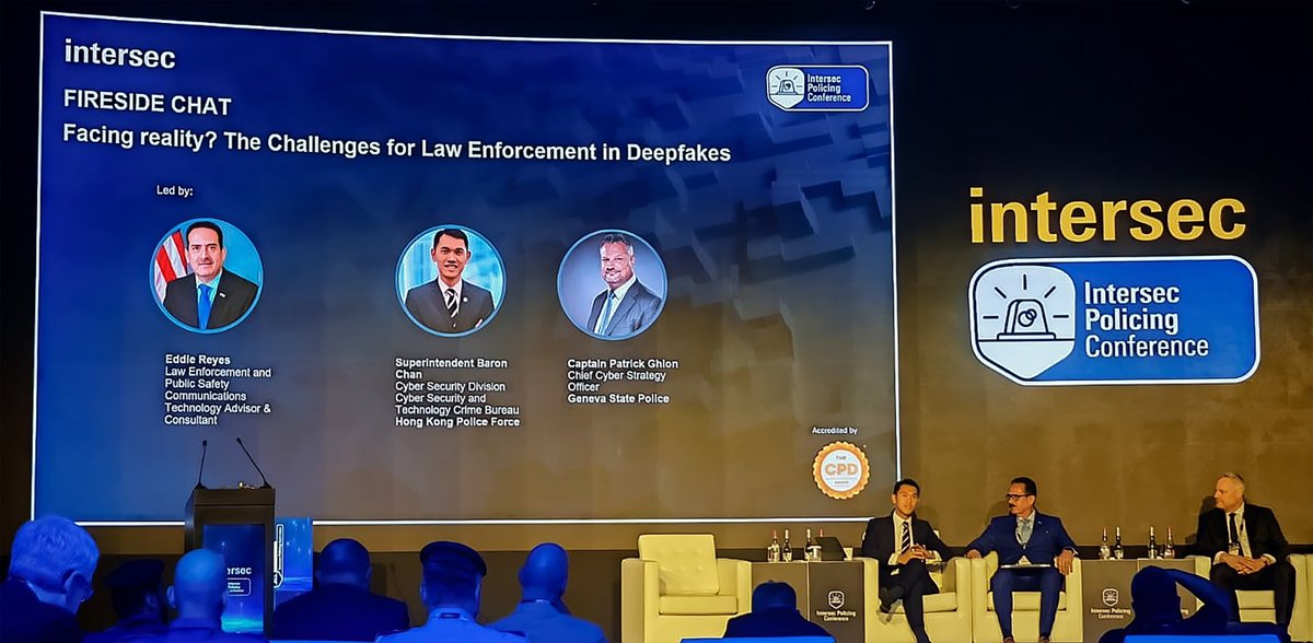 hkpoliceforce's tweet image. BUILDING SAFER🌐#SmartCities
Officers from our #CyberSecurity &amp;amp; #TechnologyCrime Bureau discussed cutting-edge tech for #CrimePrevention &amp;amp; detection with fellow🗺️law enforcers &amp;amp; industry leaders at the💡Intersec Policing Conference held in📍Dubai🇦🇪—a new addition to @IntersecExpo…