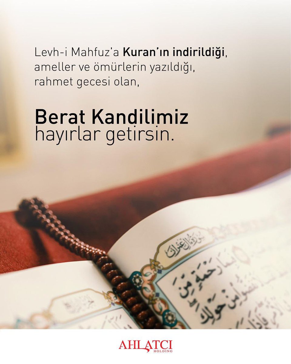 Bu mübarek gecede dualarınız kabul, gönülleriniz huzurla dolsun. 

Berat Kandili’nin hepimize sağlık, bereket ve esenlik getirmesini diliyoruz. 

#beratkandili #beratkandilinizmübarekolsun