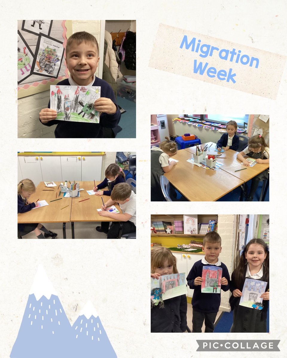 wps_staffs's tweet image. For #MigrationWeek, #WerringtonYear1 discussed the reasons why people and animals migrate. We listened to the orchestral music ‘In the Hall of the Mountain King’ composed by Edvard Grieg. We created our own artwork to show the troll King and his castle.