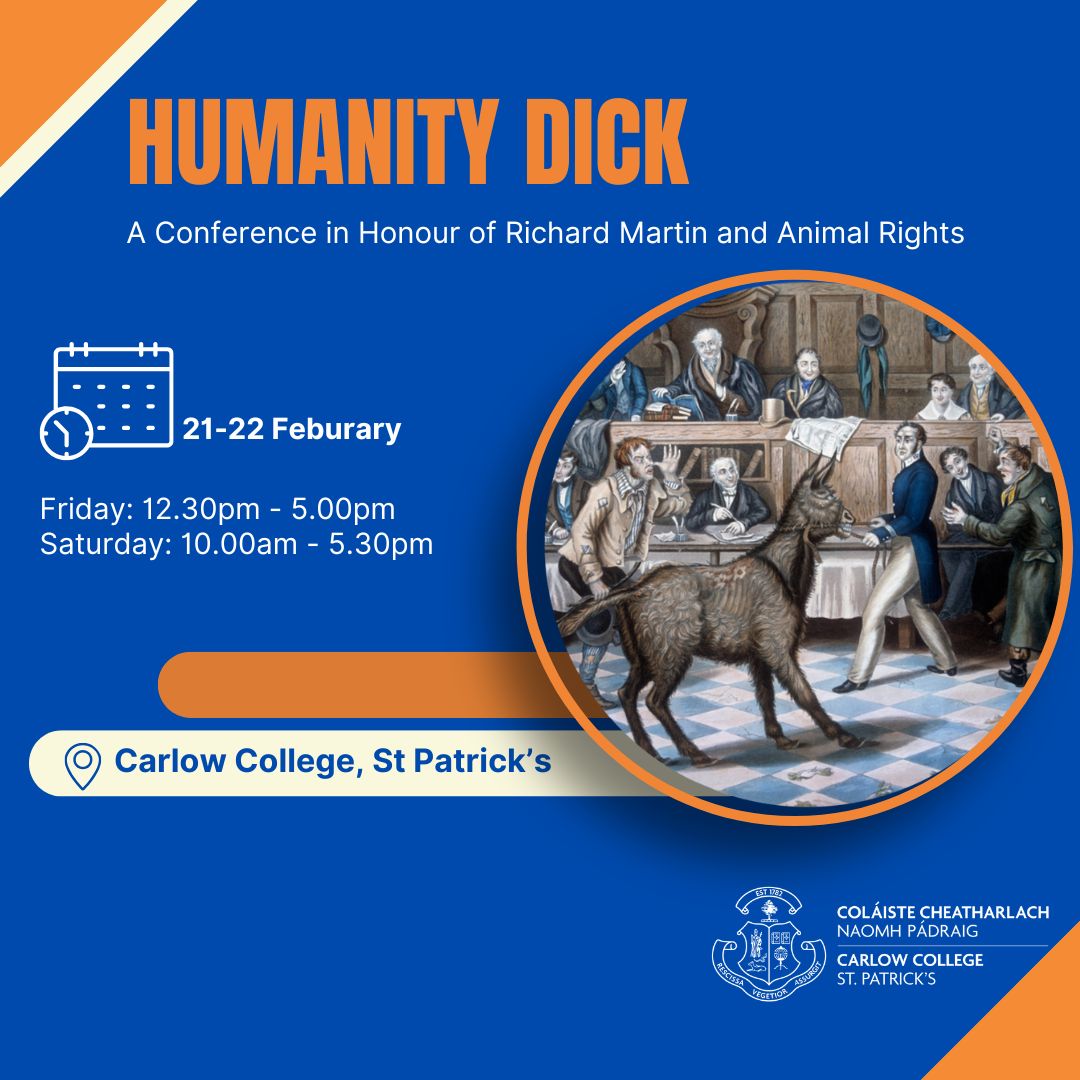 Carlow College (@carlowcollege) on Twitter photo Join us for a two-day conference on Richard Martin (1754–1834), a pioneer in politics & animal rights. Explore the human-animal connection through history, ethics & industry with leading scholars. Engaging talks, lively discussions, fresh insights—open to all! <a href="/ReginaDonlon/">Dr Regina Donlon</a> Join us for a two-day conference on Richard Martin (1754–1834), a pioneer in politics & animal rights. Explore the human-animal connection through history, ethics & industry with leading scholars. Engaging talks, lively discussions, fresh insights—open to all! <a href="/ReginaDonlon/">Dr Regina Donlon</a>