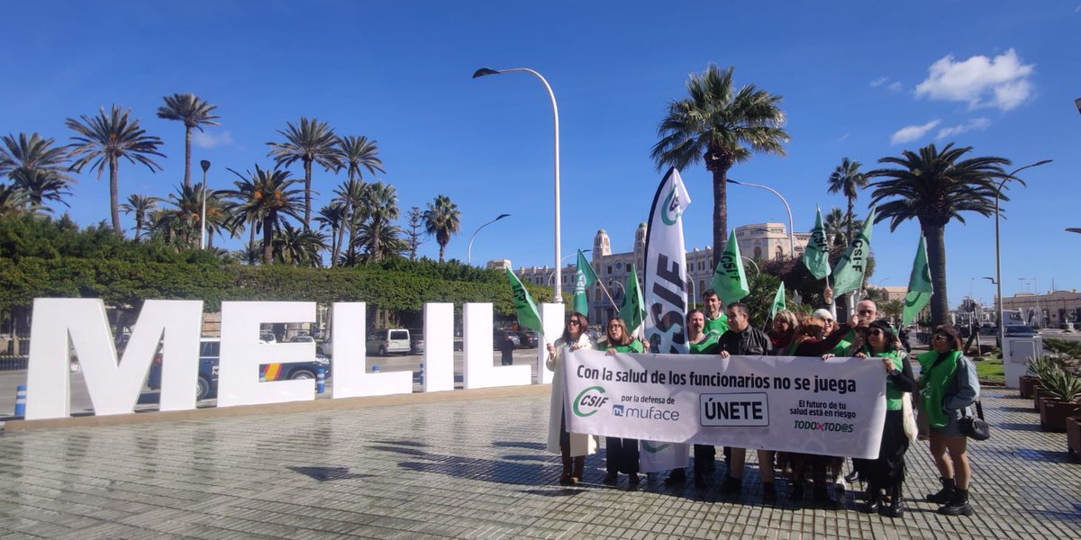 ondaceromelilla's tweet photo. 🟢 @CSIFMelilla  convoca una nueva concentración para "hacer ver y que quede patente" la "voluntad" de este sindicato "para que el concierto de Muface salga adelante". https://t.co/FtsgmCnLia https://t.co/CJ4Jx8LoQY