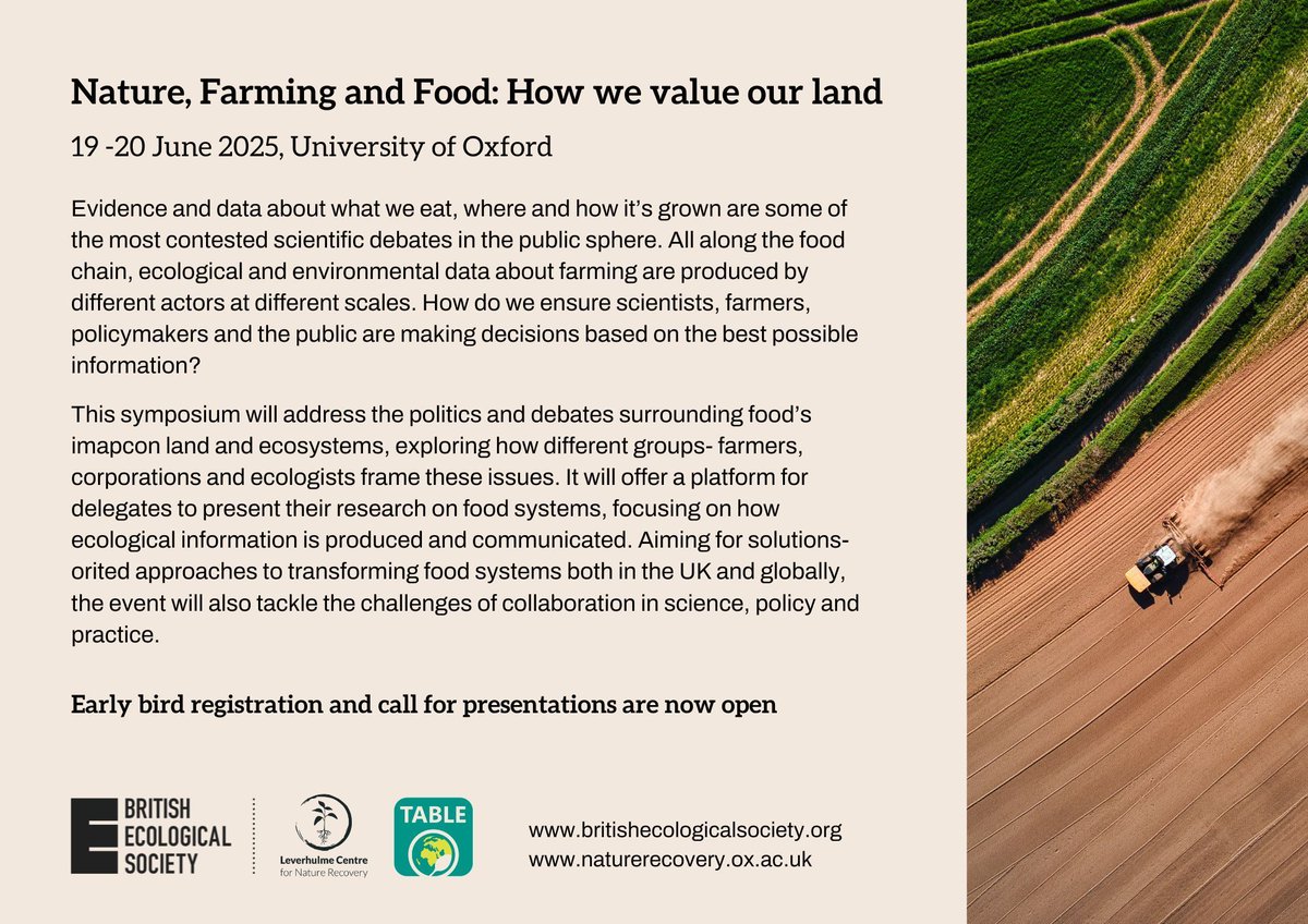 Early bird registrations are open till May 16th, and the presentation submission deadline is Wednesday 26 March.  More info here: buff.ly/42OdANQ 
<a href="/ecioxford/">ECI, Univ of Oxford</a>.bsky.social <a href="/biology/">Tim Prost</a>.ox.ac.uk
