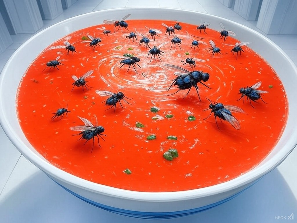 Arttiiist's tweet photo. USAID & FEMA flies.. frequently snacked on your tax's soup of Americans .. #usaid #elon #trump #fema
#havingsaidthat #aiart #digitalart #Grok
#Grok2 #DOGE #news #thursday
#political #Satire
Image by @grok https://t.co/pUvy3BhxOs