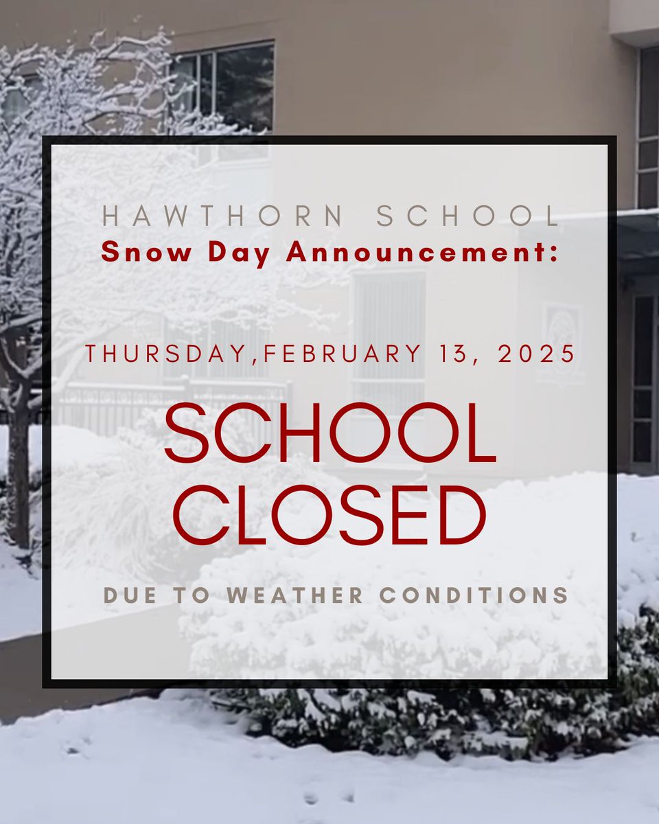 Hawthorn will be #closed today due to overnight snowfall conditions. #snowdaytoronto #ONStorm
