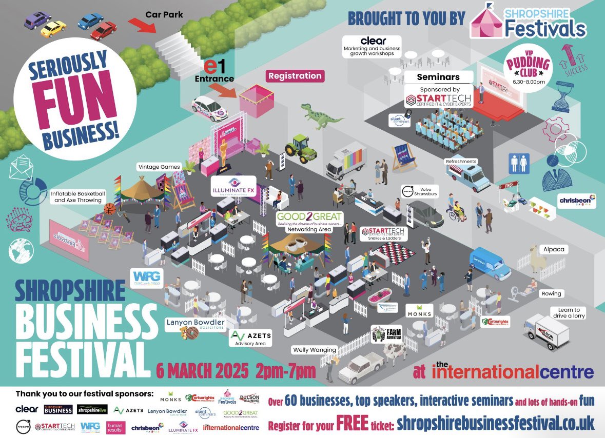 HTFarmAdventure's tweet image. Super excited to be exhibiting at The Shropshire Business Festival on 6th March! Showing off our awesome team building experiences! #telford #teambuilding #events #promotion #competition