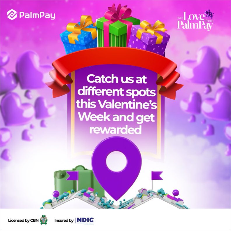 GlowMoist's tweet image. Nobody celebrates Valentine’s like PalmPay! 💜 They’re heading to your city with gifts and love to share. Be part of it! #WithLoveFromPalmPay