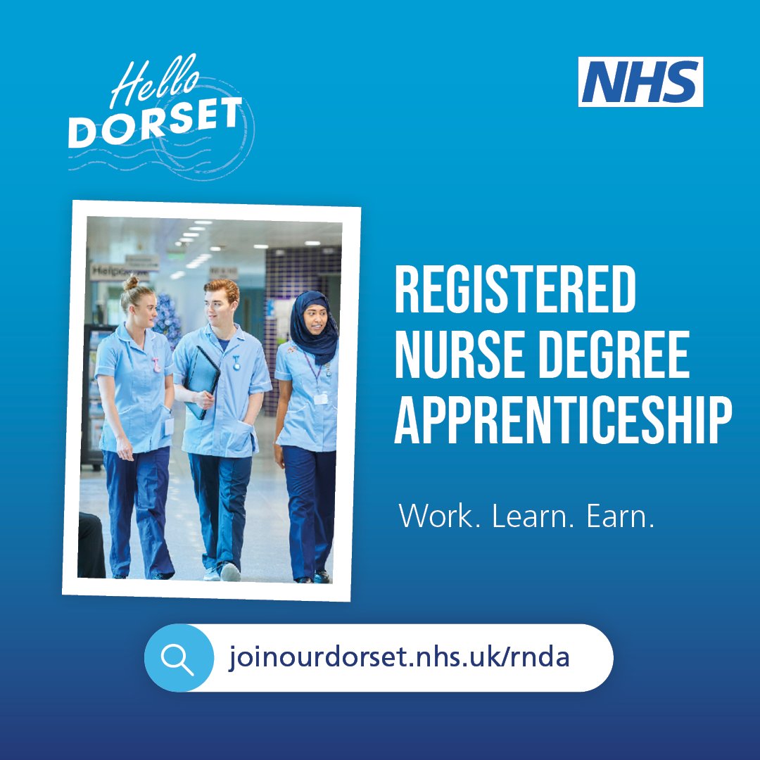 Always dreamt of being a nurse? 💭 

We’re looking for people who care about people and their well-being and want to make a difference. 💙 

Applications for the Registered Nurse Apprenticeship have now opened 👇 

joinourdorset.nhs.uk/rnda

#ChooseNursing #NAW2025 #Dorset