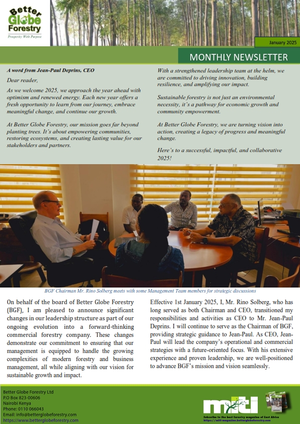 BetterglobeF's tweet photo. BGF Newsletter, This issue highlights our strengthened leadership, dedicated to driving our mission forward with greater impact.
Together, let’s make 2025 a year of growth, sustainability, and positive change! 🌍💚
#BetterGlobeForestry #Leadership #Sustainability #newsletter https://t.co/LPkpzhPSuj