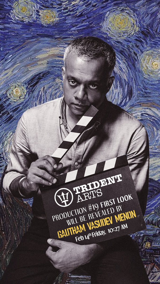 Trident Arts (@tridentartsoffl) on Twitter photo <a href="/tridentartsoffl/">Trident Arts</a> #production19 first look to be released by director <a href="/menongautham/">Gauthamvasudevmenon</a>
tom -14th Feb-Friday at 10.27 AM
Written & Directed by
<a href="/kishoredir/">Kishore Kumar</a>
A <a href="/RajeshMRadio/">Rajesh Murugesan</a> Musical
Produced by #RRavindran
<a href="/Mukes47/">Mukes V</a> <a href="/barathvikraman/">Barath Vikraman</a> <a href="/Gdurairaj10/">G durairaj</a> <a href="/utharamenon5/">uthara menon</a> <a href="/tridentartsoffl/">Trident Arts</a> #production19 first look to be released by director <a href="/menongautham/">Gauthamvasudevmenon</a>
tom -14th Feb-Friday at 10.27 AM
Written & Directed by
<a href="/kishoredir/">Kishore Kumar</a>
A <a href="/RajeshMRadio/">Rajesh Murugesan</a> Musical
Produced by #RRavindran
<a href="/Mukes47/">Mukes V</a> <a href="/barathvikraman/">Barath Vikraman</a> <a href="/Gdurairaj10/">G durairaj</a> <a href="/utharamenon5/">uthara menon</a>