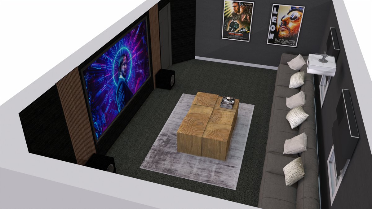 Home Cinema Design.

Using Sketchup 3D software allows us to design your cinema exactly how you want it, we can change colours, textures, fabrics, screen sizes.

✅ By using Sketchup we can eliminate surprises and communicate the cinema design clearly.