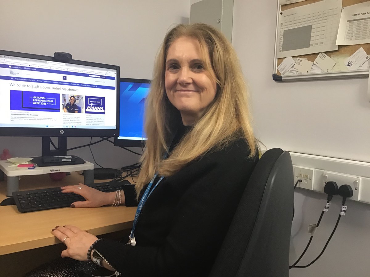 Isabel Macdonald, Principal Radiographer, encourages her colleagues towards breast imaging apprenticeships: "Managers should talk to colleagues; apprenticeships can benefit the whole team."

This #NAW2025, staff can search 'apprenticeships' on Staff Room for more information.