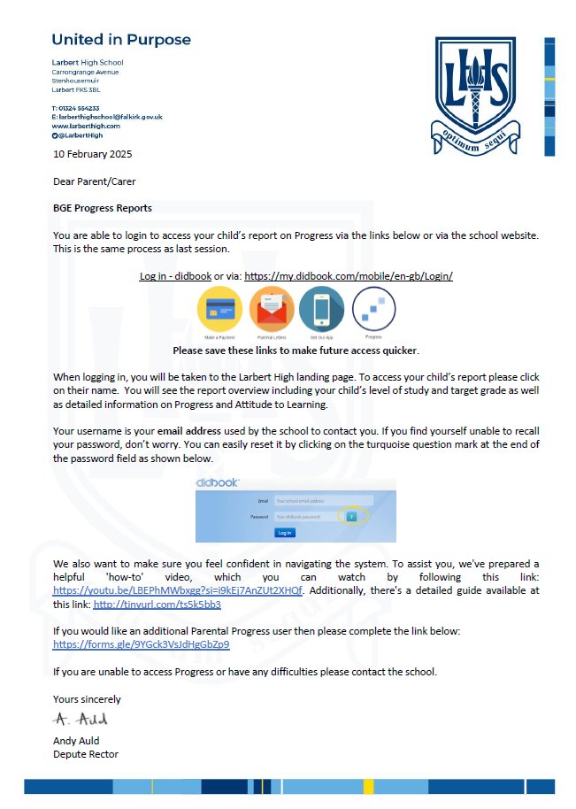 Your child’s BGE Tracking Report is now live on Progress, please see information below.