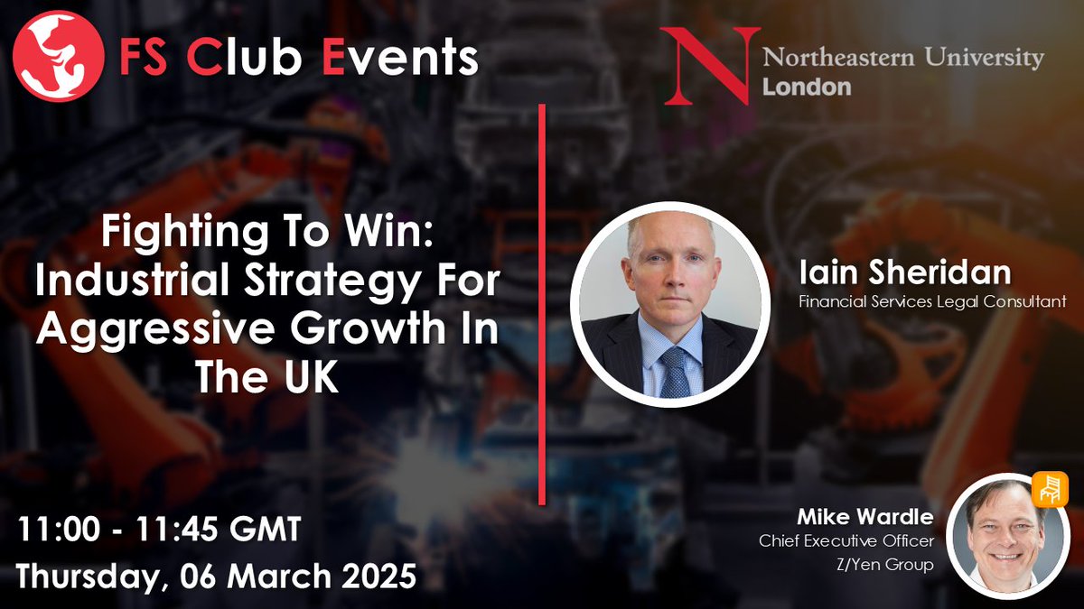 📈 Join us as we explore the UK's path to long-term industrial success. With insights from financial regulation expert Iain Sheridan, this webinar will examine how the UK can leverage its resources, workforce, and institutions to compete globally.
🔗shorturl.at/Ui26d