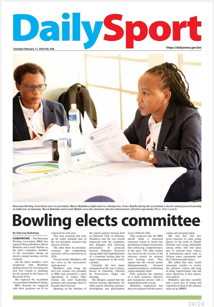 Canada CommSchols (@cancommschols) on Twitter photo <a href="/CanCommSchols/">Canada CommSchols</a> alumna Marea Modutlwa (<a href="/uOttawa/">Université d'Ottawa | University of Ottawa</a>, 2006) has been elected the first woman VP of the Botswana (Lawn) Bowls Association. <a href="/CanCommSchols/">Canada CommSchols</a> alumna Marea Modutlwa (<a href="/uOttawa/">Université d'Ottawa | University of Ottawa</a>, 2006) has been elected the first woman VP of the Botswana (Lawn) Bowls Association.