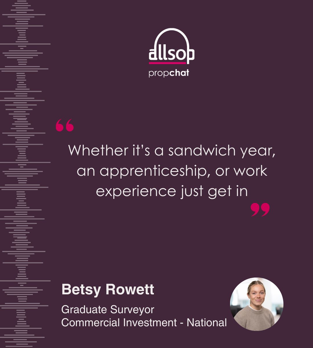 ✨Apprenticeship Week Special
From Selling Sunset to Pie Factories, tune in to our latest Allsop Propchat episode for a very honest conversation with our guests.

Listen at allsop-propchat.simplecast.com
or search Allsop Propchat on Spotify, Apple Podcasts and Amazon Music