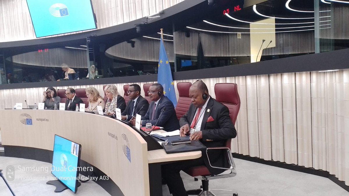 les trois ambassadeurs de la Région des Grands Lacs lors du debat avant vote au Parlement européen: défendre la souveraineté de la RDC ainsi que les valeurs de paix et de justice : axe central de mon argumentaire