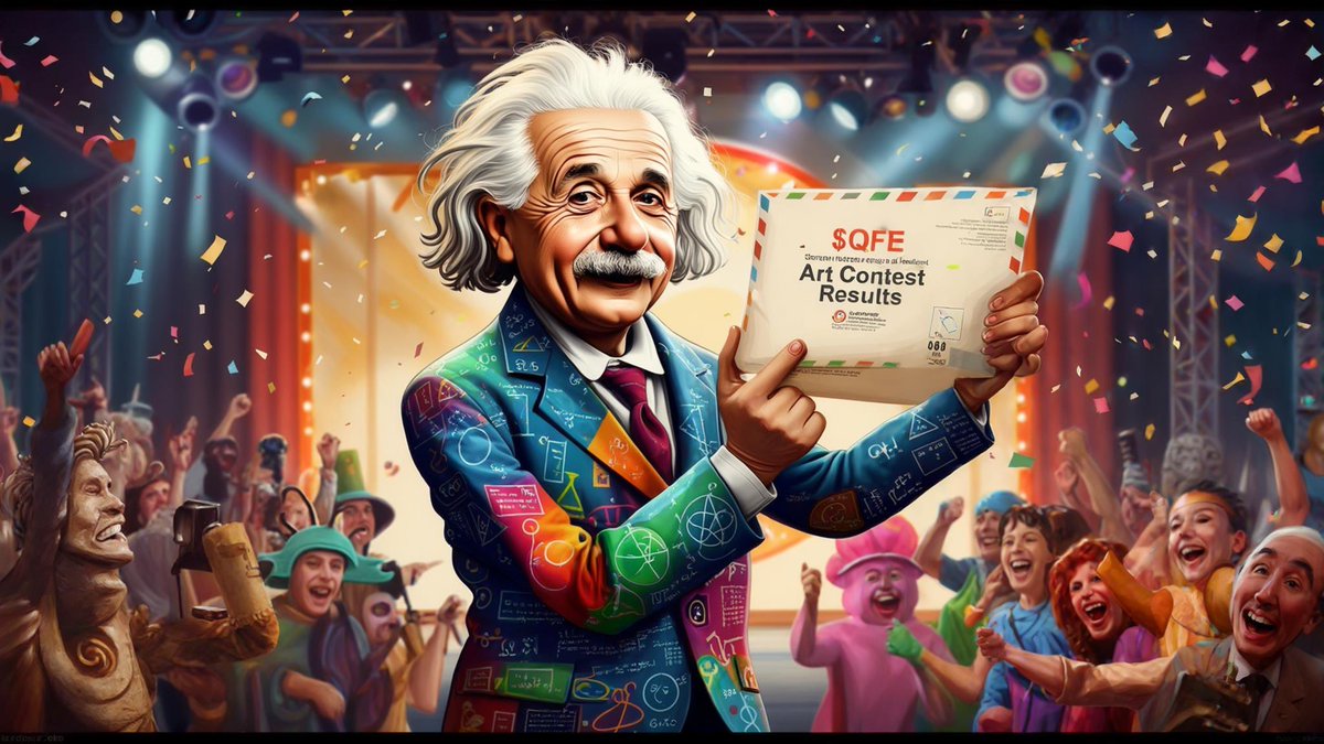 mymemeidea's tweet photo. Einstein is telling everyone it’s time to pick the winners of the $QFE Art Contest!
Please search #QFEART
And repost the ones you like in comments below where we all can come to agreement on the Winners! https://t.co/euaVPw154L