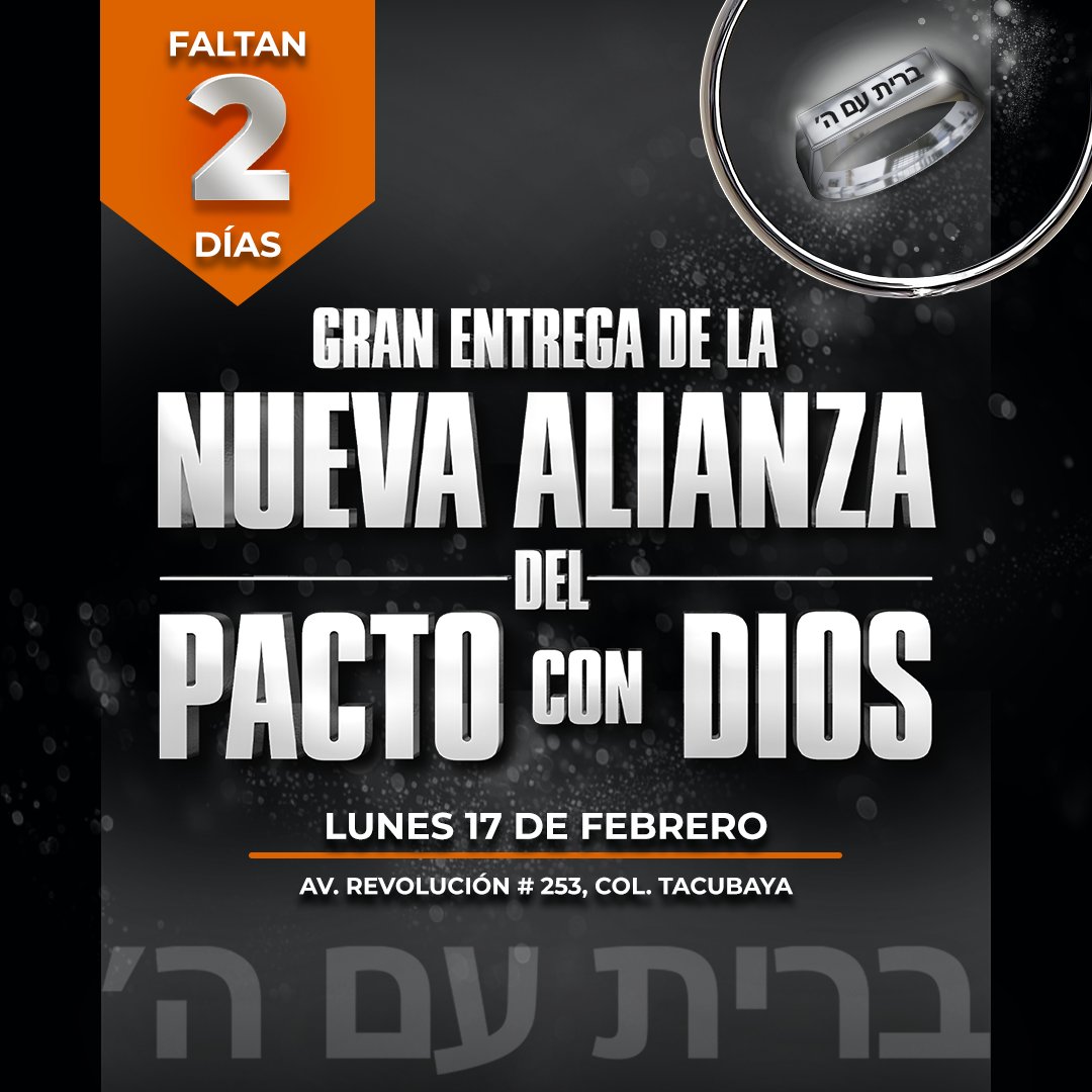 UnivMx's tweet photo. Recibe gratuitamente la #NuevaAlianza del #PactoconDios. 💍🕊️
🟡 Te esperamos este #lunes #17defebrero, especialmente a las 7 p. m.
Únicamente en el #TemplodelosMilagros: Av. Revolución # 253, col. Tacubaya.
🔎 En ➡️ https://t.co/bryAG05XBw https://t.co/X057gJRbcs