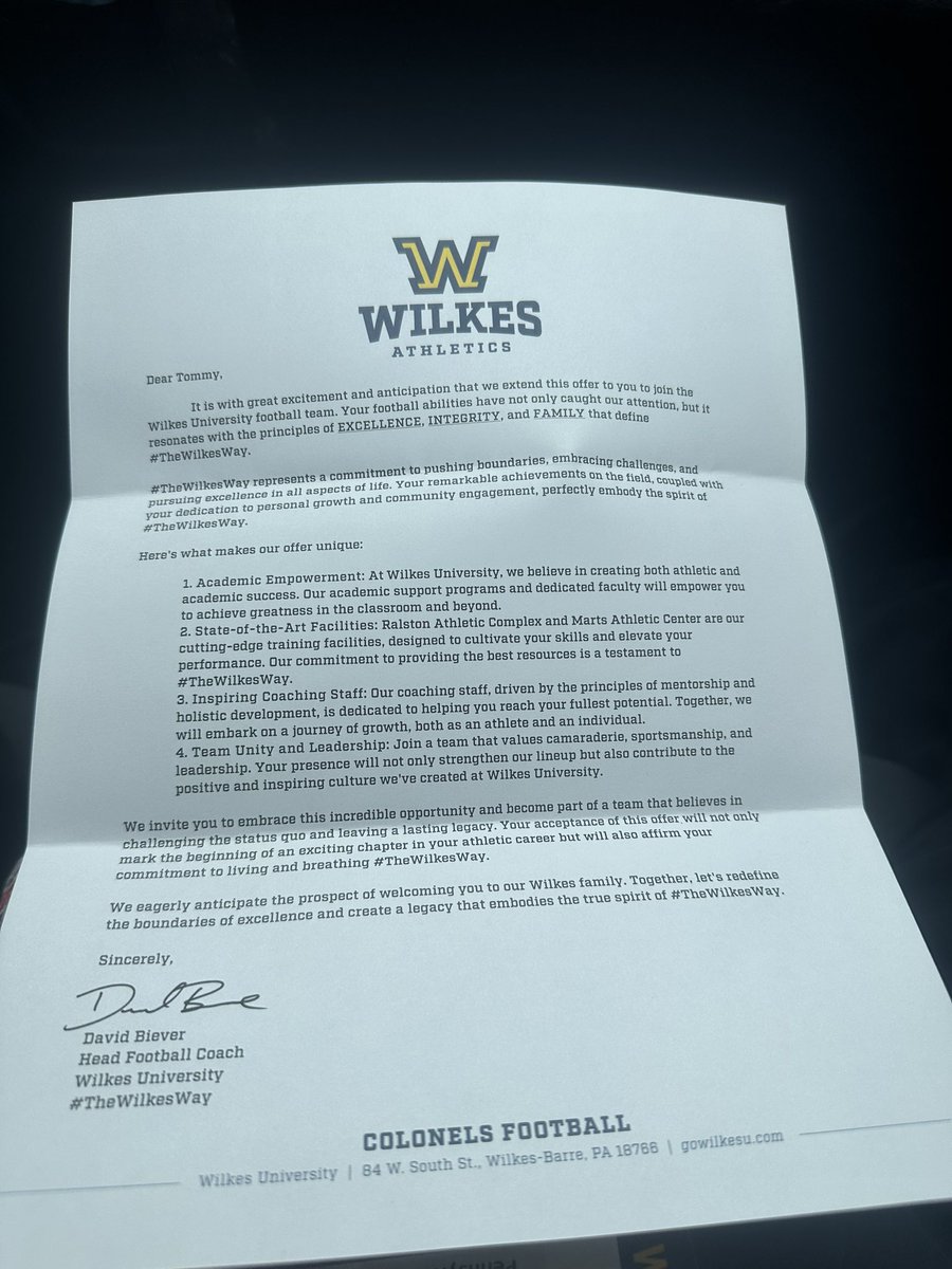 Tommy King III (@tommykingiii) on Twitter photo Had an amazing visit <a href="/WilkesFootball/">Wilkes Football</a> ‼️ Thank you <a href="/CoachBiever/">David Biever</a> for the opportunity and the great day it was‼️ Had an amazing visit <a href="/WilkesFootball/">Wilkes Football</a> ‼️ Thank you <a href="/CoachBiever/">David Biever</a> for the opportunity and the great day it was‼️