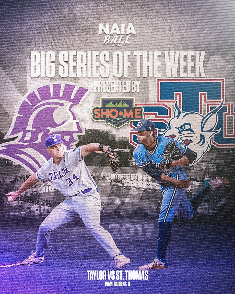 NAIA Ball (@naiaball) on Twitter photo We welcome back the NAIA Ball Big Series Of The Week sponsored by <a href="/ShoMeLeague/">Sho-Me Collegiate League</a> and we are headed to Miami Gardens, Florida!
#19 St. Thomas (9-2) vs #24 Taylor (IN) (4-3)
STU leads the all-time series 2-0
Check out the links below to read more about this series and see who the We welcome back the NAIA Ball Big Series Of The Week sponsored by <a href="/ShoMeLeague/">Sho-Me Collegiate League</a> and we are headed to Miami Gardens, Florida!
#19 St. Thomas (9-2) vs #24 Taylor (IN) (4-3)
STU leads the all-time series 2-0
Check out the links below to read more about this series and see who the