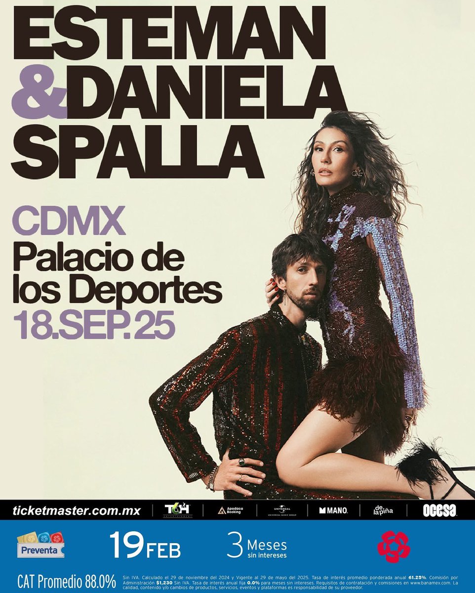 estemanmusic's tweet photo. Venimos soñando con esto desde la primera vez que cantamos. Será una noche única e irrepetible. El dúo de tus sueños, unido en el escenario. Hagamos historia juntos en el #palaciodelosdeportes 

Preventa Fans 19 feb 9am 
Preventa Banamex 19 feb 11am 
Venta general 20 feb 11am https://t.co/JuUinpEZF1