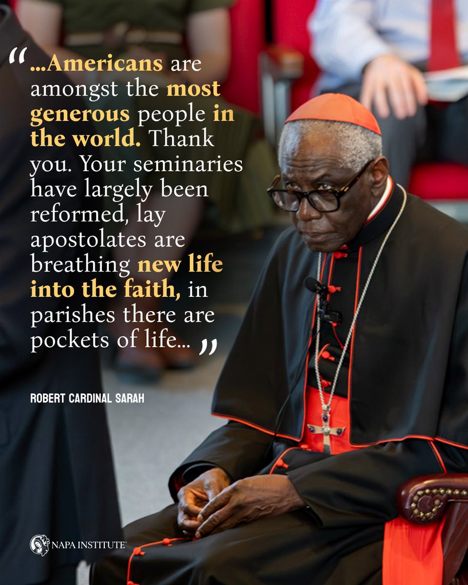 NapaInstitute's tweet image. American Catholics are largely on fire with their faith!
#catholic #cardinalsarah