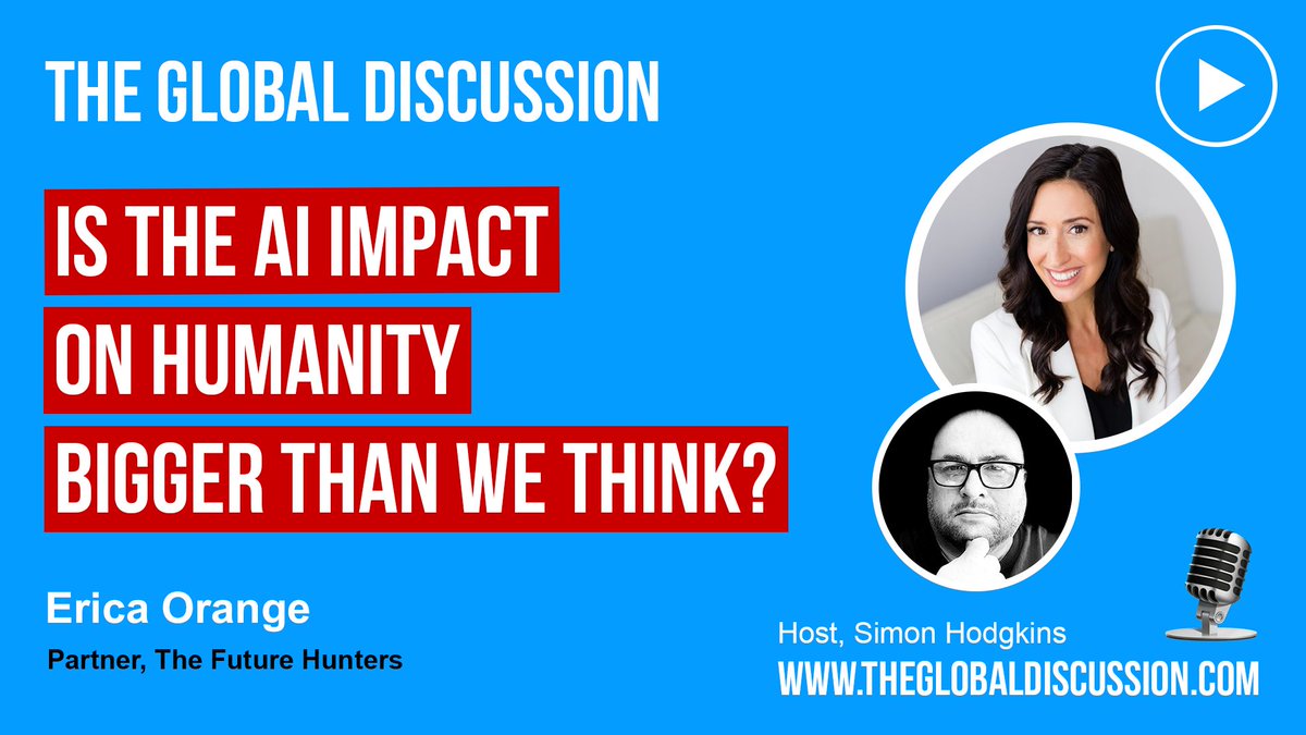 New Episode: Does AI Replace Human Creativity or Enhance It? theglobaldiscussion.com/tgd/erica-oran… With Erica Orange Ep 244 - The Global Discussion