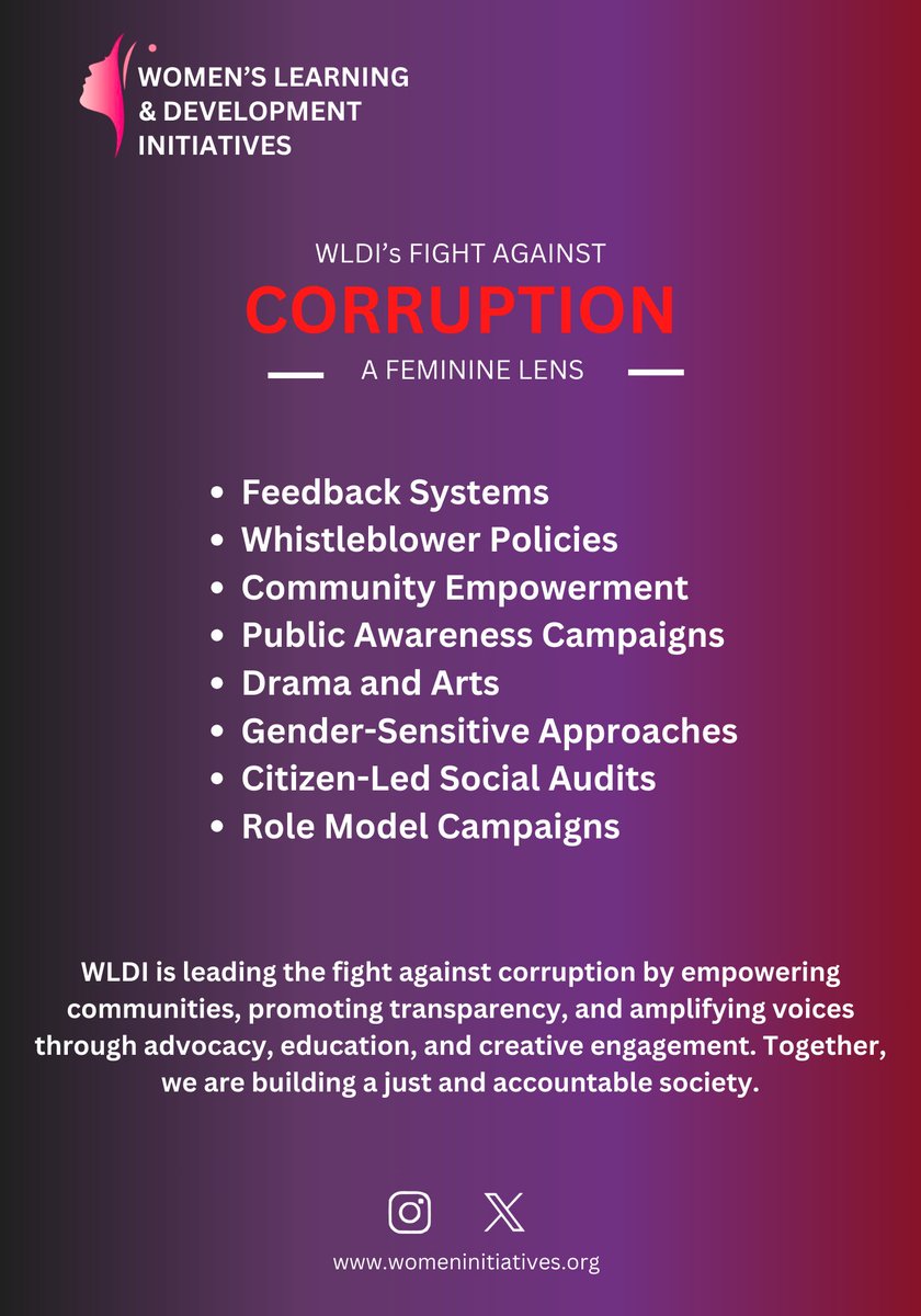 When corruption thrives, justice suffers. Let us speak up against corruption! #EndCorruption #WomenAgainstCorruption #ZeroTolerance #FightForJustice #AccountabilityMatters #SayNoToBribery #StopCorruptionNow