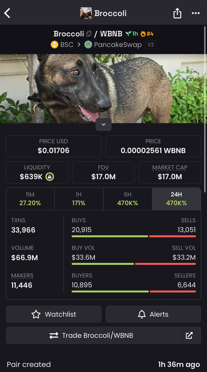No. 1 #BROCCOLI on Dexscreener wasn’t the first launch. There was manipulation when team bought insane boost to get trending and the real token was created one minute prior. 😱
First one is four times cheaper. BSCScan is down or I would share time codes.

dexscreener.com/bsc/0xe3c11045…
