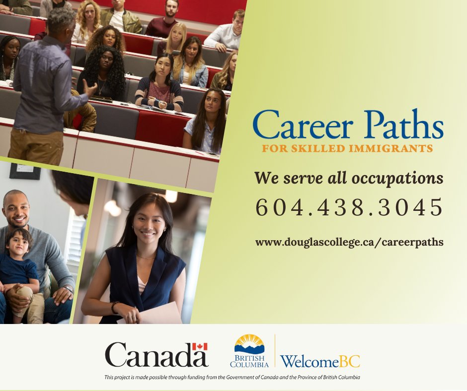 Career Opportunities for Skilled Immigrants: Education &amp; Social Services Session

Skilled immigrant with experience in social services, post-secondary instruction, or early childhood education? Join us on Eventbrite for an info session. 

👉ow.ly/BarQ50QQGkh

#CareerPaths
