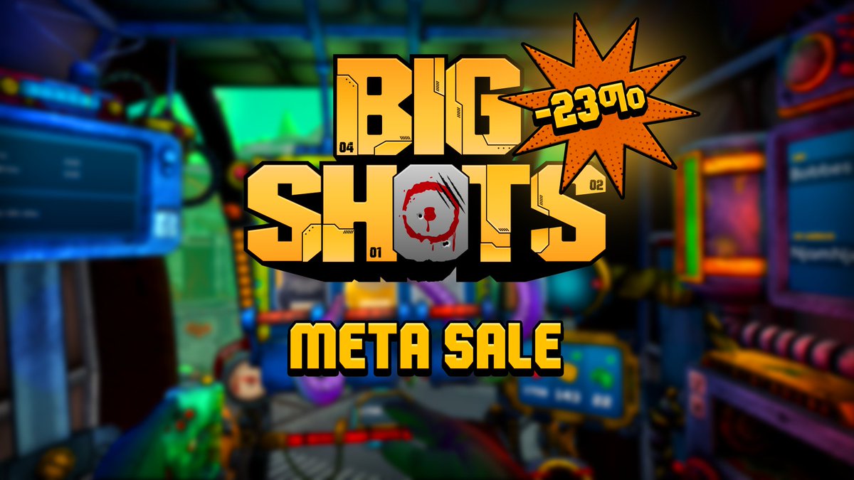 🚀 Calling all Mech Pilots on Meta! 🚀
Gear up for battle—BIG SHOTS is 23% OFF! 💥 Save the planet, crush those crustacean bugs, and fight for the future. Don’t miss this deal! 🤖🔥 

Get it now: vr.meta.me/s/21SAeGLTppYJ…