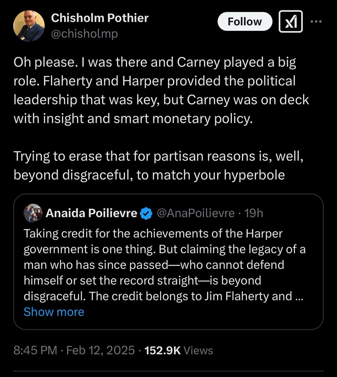 🚨 Jim Flaherty’s former chief of staff calls out Poilievre’s wife for trying to diminish the role of Carney during the 2008 financial crisis…and it is mic-drop worthy.