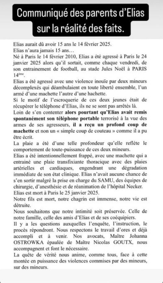 CordierAlice2's tweet photo. « Loin de s'en contenter alors pourtant qu'Elias avait remis spontanément son téléphone portable terrorisé à la vue des armes de ses agresseurs, il a reçu un profond coup de machette »

Je m’en remettrai jamais de cette phrase.

Pensée éternelle à Elias. https://t.co/wvJOMHqpTa