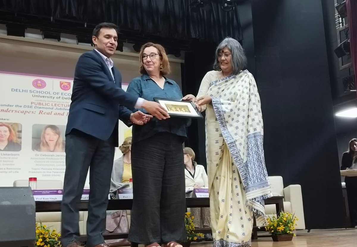 Collaborators and fellow feminists   from MAUSI_Net deliver Delhi School of Economics Diamond Jubilee Lectures on Urban Genderscapes: Real and Imagined Geographies.
Thanks to our gracious and supportive Director, and an engaged audience @ DSE