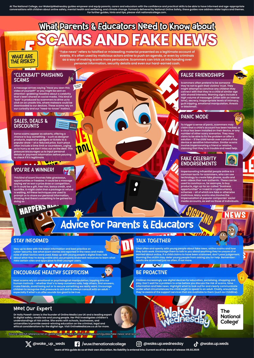 #WakeUpWednesday! 

As part of #SaferInternetDay, the children have been learning about how to spot/avoid scams. Tips:

*Discuss Scams
*Avoid Clicking Suspicious Links
*Never Share Personal Information
*Open Conversations
*Report/Block

Thank you for your support!

#Computing 💻