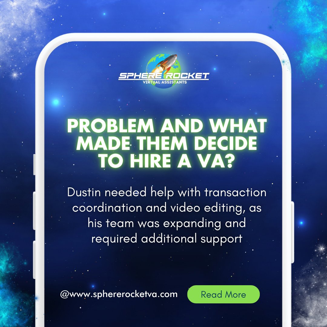 Sphererocketva's tweet photo. Discover how Dustin scaled his business with Sphere Rocket Virtual Assistants!   Save time, reduce costs by up to 80%, and focus on what really matters—growing your business.   

Ready to level up?  https://t.co/qvRILS3MPI

#VirtualAssistants #BusinessGrowth #SmallBusinessTips https://t.co/kbUzmjdQrk