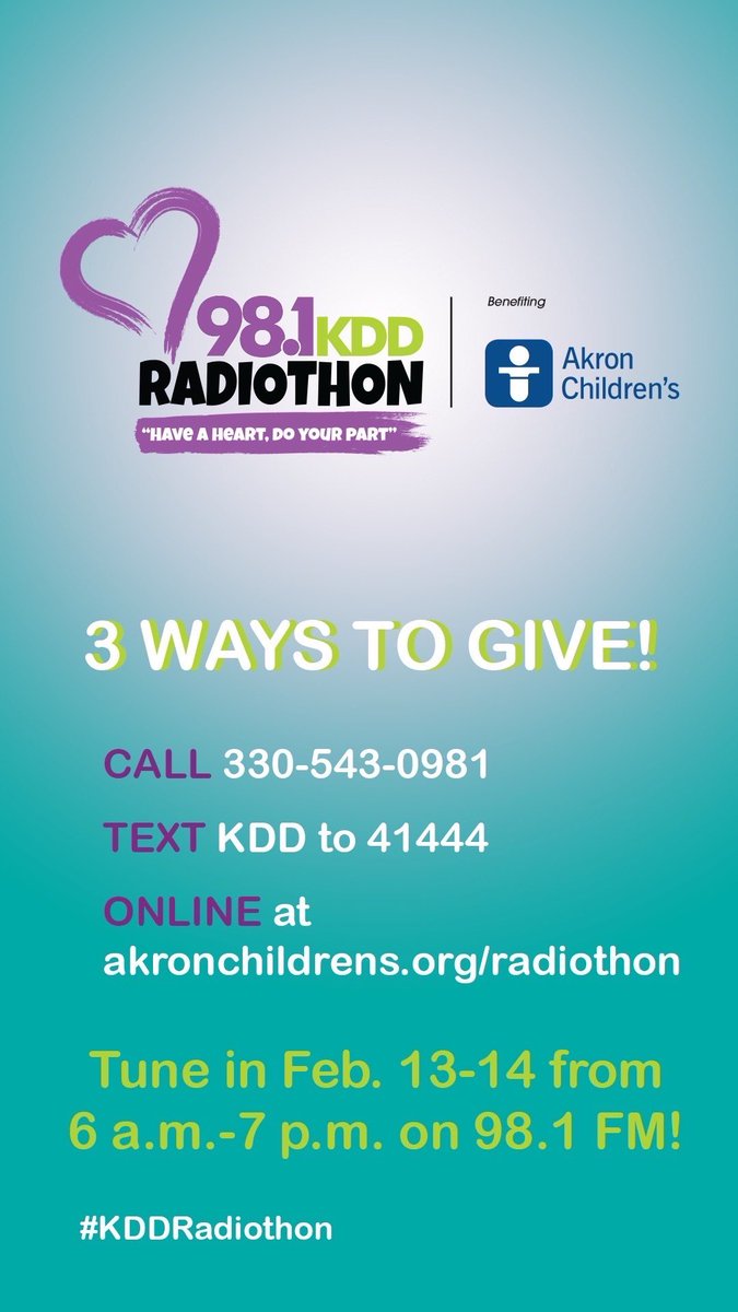 Tony 🎙️🎧 (@radioonthetony) on Twitter photo .<a href="/keithkennedy981/">Keith Kennedy</a> and I are live on <a href="/981WKDD/">98.1 KDD</a> from <a href="/AkronChildrens/">Akron Children's</a>! We need you to help us help the kids! please and thank! 😁
Listen: WKDD.com/listen .<a href="/keithkennedy981/">Keith Kennedy</a> and I are live on <a href="/981WKDD/">98.1 KDD</a> from <a href="/AkronChildrens/">Akron Children's</a>! We need you to help us help the kids! please and thank! 😁
Listen: WKDD.com/listen