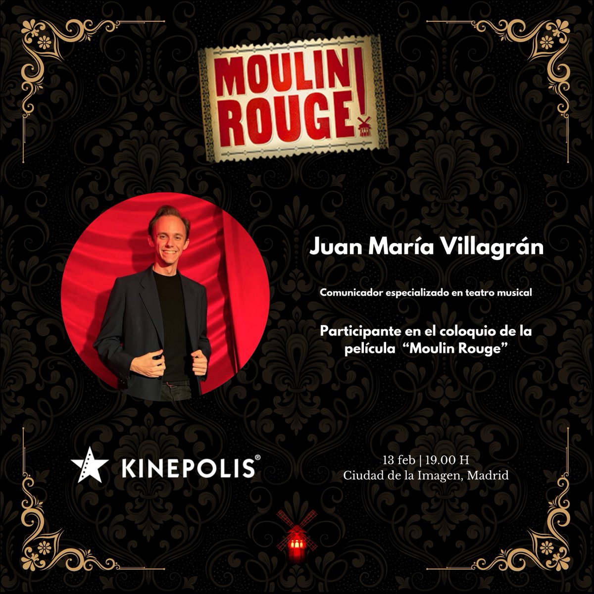 🎭 Bohemios, soñadores, apasionados… ¡Bienvenidos al 𝙈𝙤𝙪𝙡𝙞𝙣 𝙍𝙤𝙪𝙜𝙚! 💃🏻

Hoy jueves 13 de febrero a las 19h, nos reunimos en el club más glamuroso de la historia, dentro de <a href="/Cines_Kinepolis/">Kinepolis España</a>🌹

Un placer participar en este coloquio.

#MoulinRouge