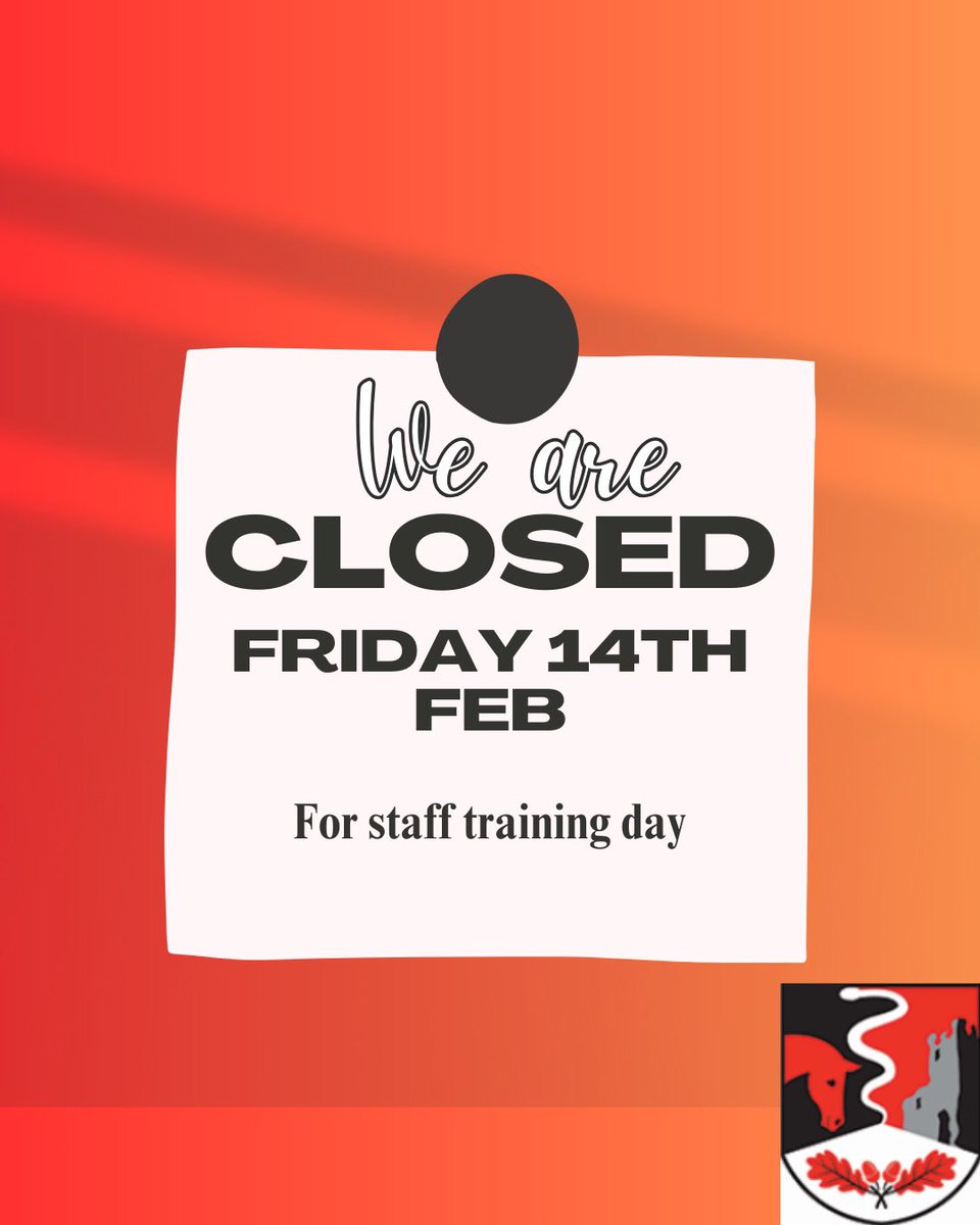 Reminder school will be closed tomorrow Feb 14th for students for a staff training day