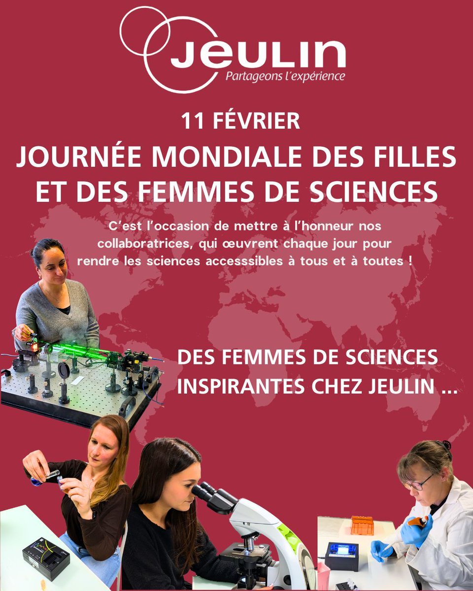 📢 Journée internationale des femmes et des filles de sciences.
Ce 11 février, nous mettions à l'honneur celles qui, chez Jeulin, contribuent chaque jour à rendre les sciences accessibles à toutes et tous!
#FemmesEnSciences #SciencePourTous #11Février #Éducation #Innovation