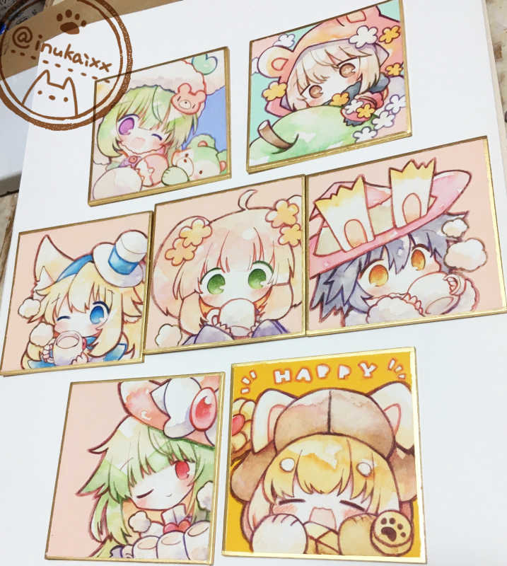 コミティア用の色紙のすすみです～!たぶん明日のFANBOX予約にも、ぜんぶ候補にだせそう…かな? 